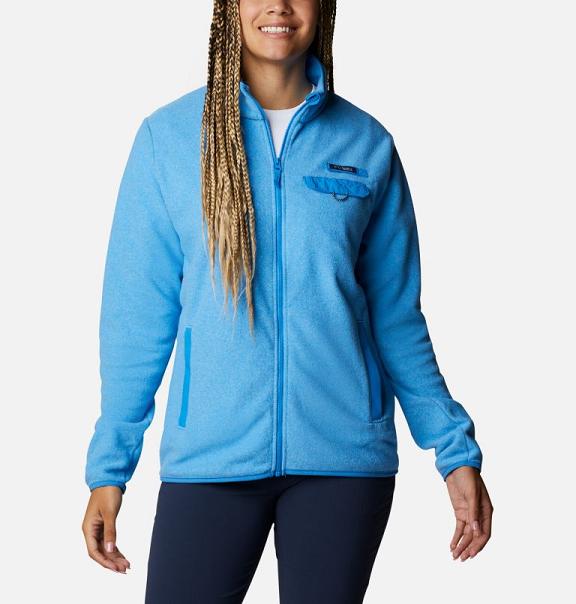 Columbia PFG Harborside Hoodies Blue For Women's NZ38756 New Zealand